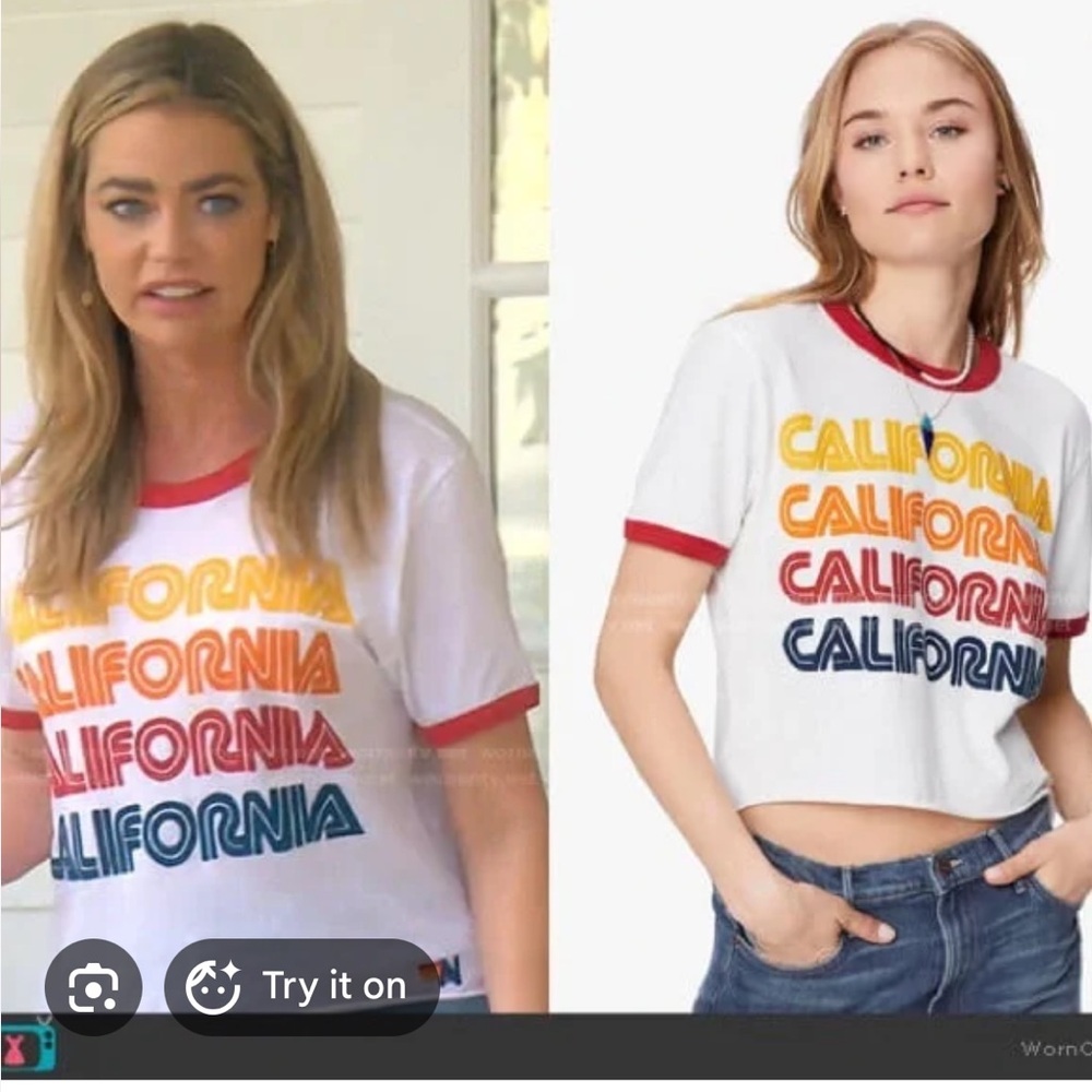 Aviator Nation California Graphic Ringer Tee - Gray with Red Trim - Picture 3 of 3